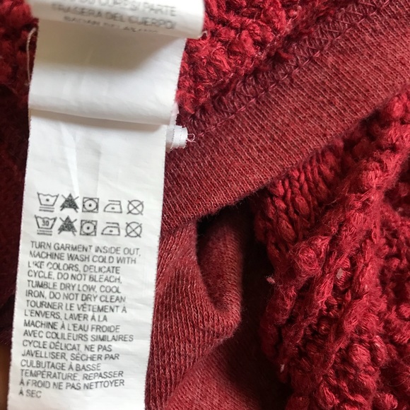 LUCKY BRAND red knit open drape cardigan sweater - Picture 5 of 7